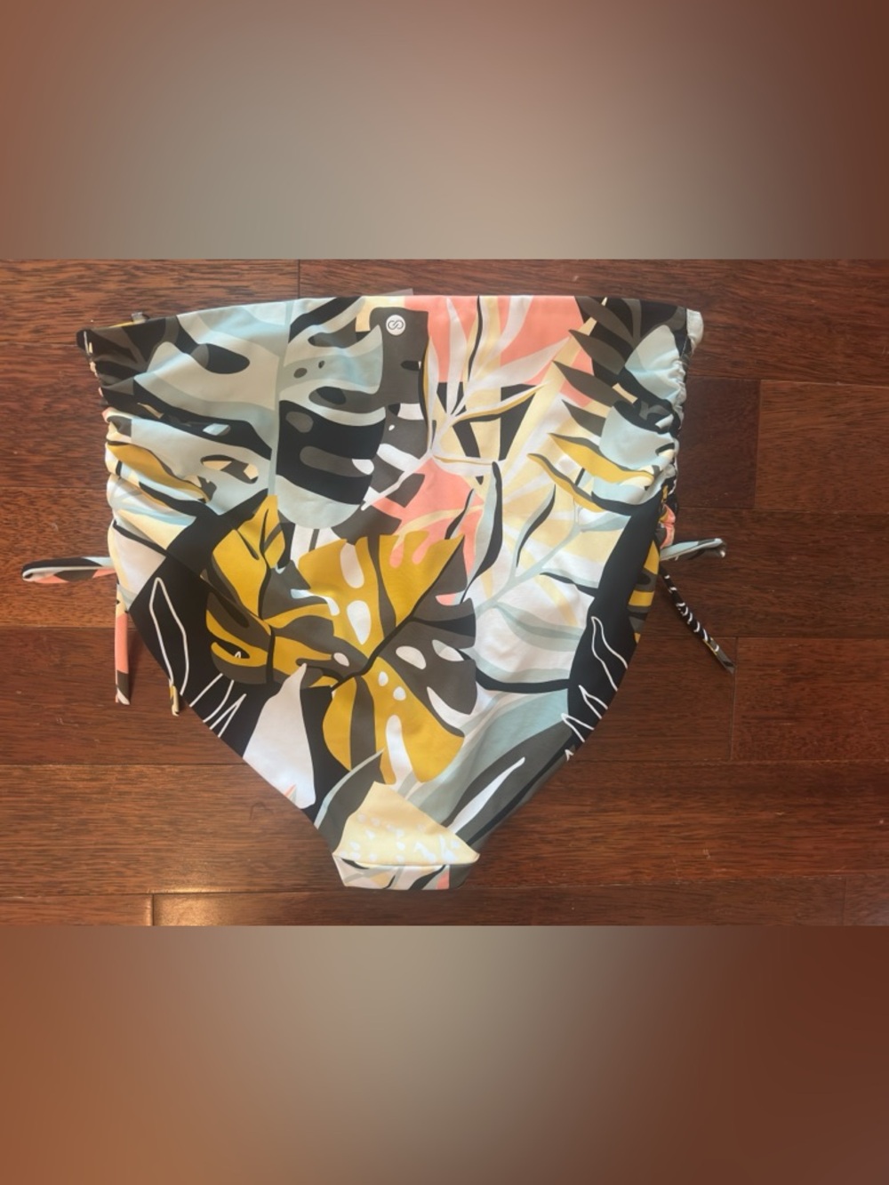 🆕 CALIA Womens' Tropical High-Waist Bikini Bottoms - Coral, Yellow, Black & Mint - Picture 4 of 7